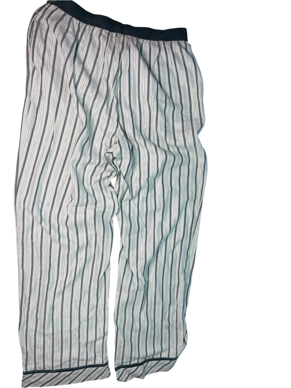 Victorias Secret Pink Sleepwear Set Womens Small Green Silver Striped Long - Picture 4 of 13